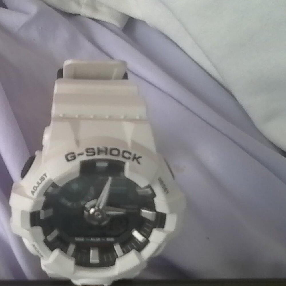 Men's Casio G-Shock Classic White Resin Strap Watch with Black Dial (Model: GA70